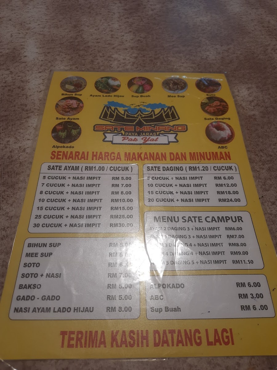 Menu Sate Minang Pak Yat Paya Jaras-3