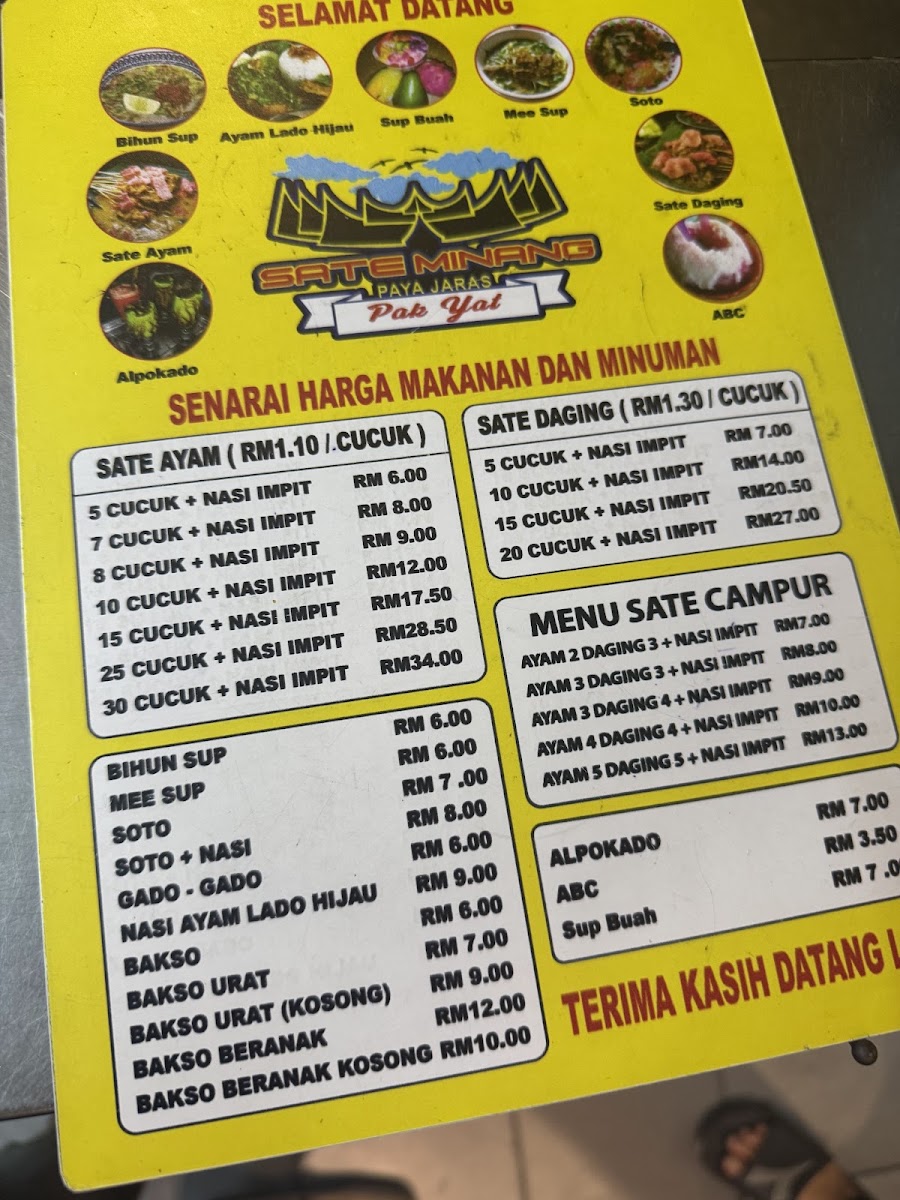 Menu Sate Minang Pak Yat Paya Jaras-4