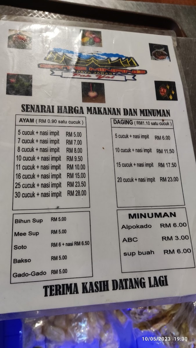 Menu Sate Minang Pak Yat Paya Jaras-6