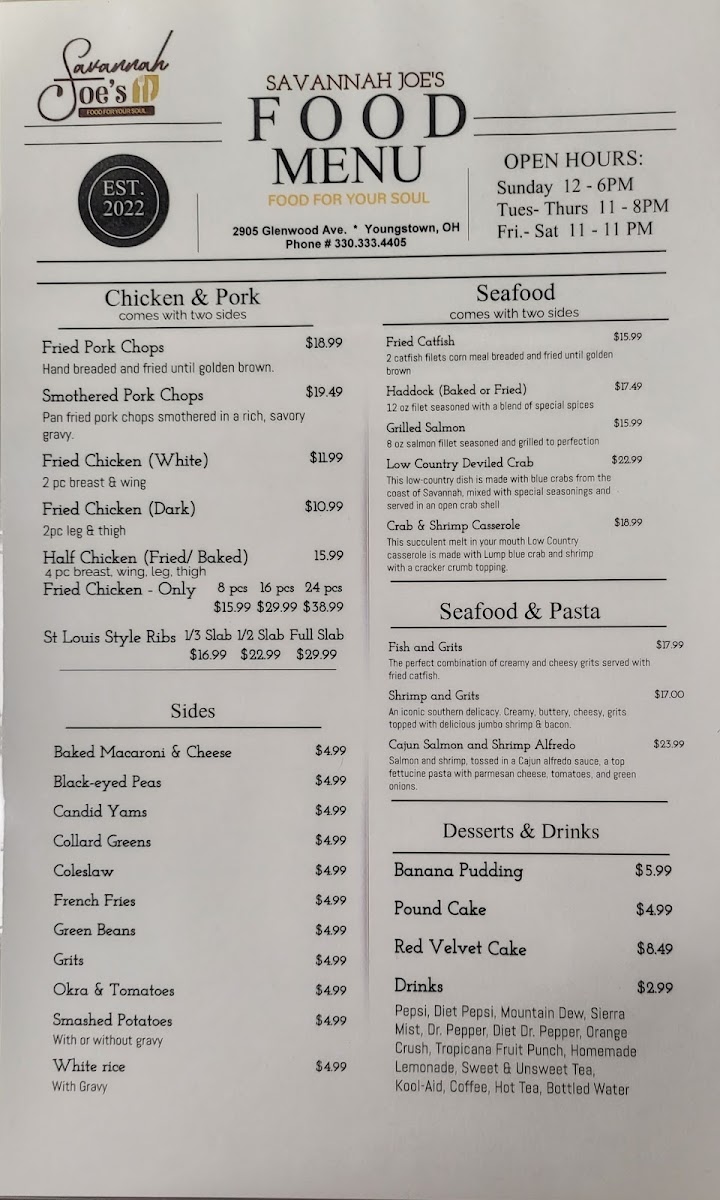 Menu Savannah Joe's-3