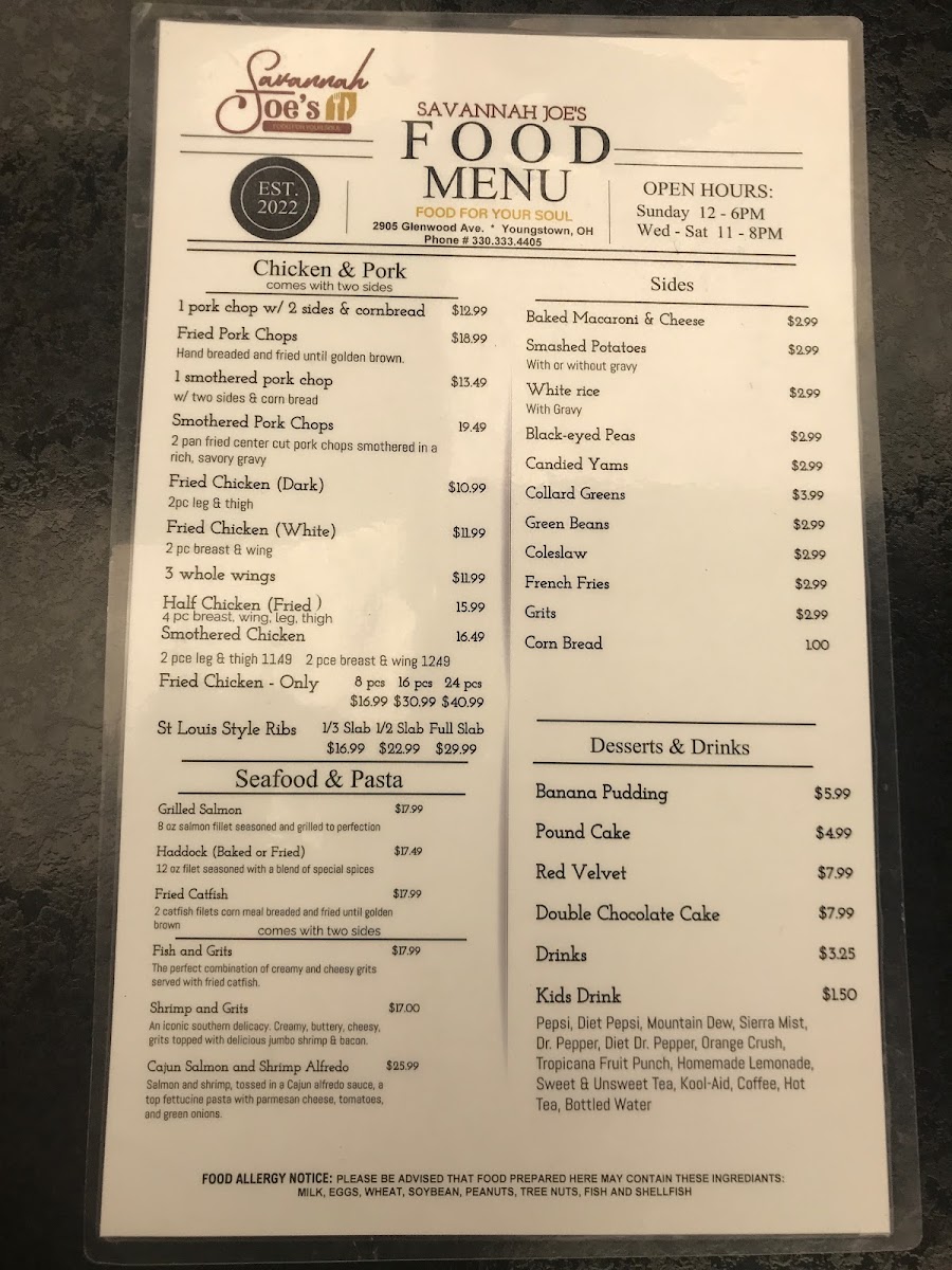 Menu Savannah Joe's-4