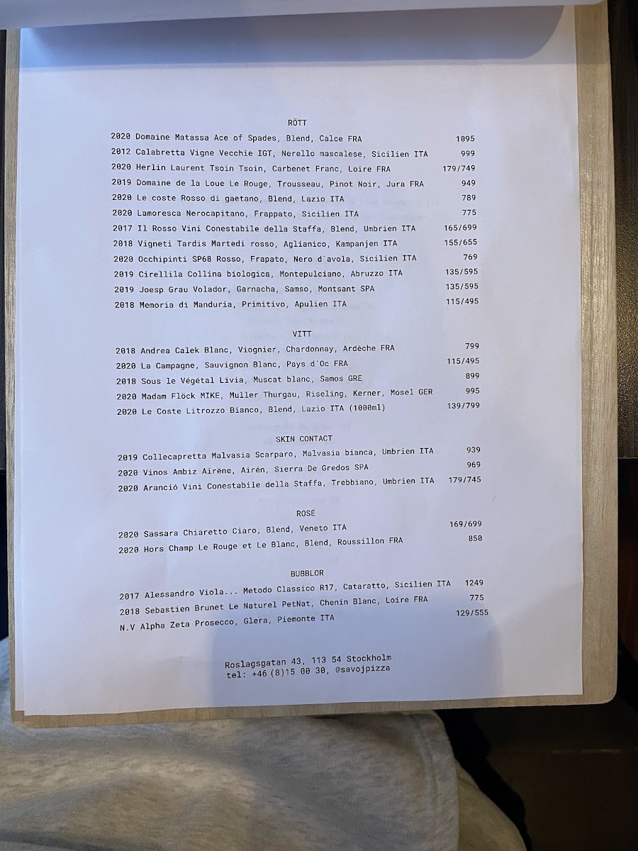 Menu Savoj Pizza Vasastan-5