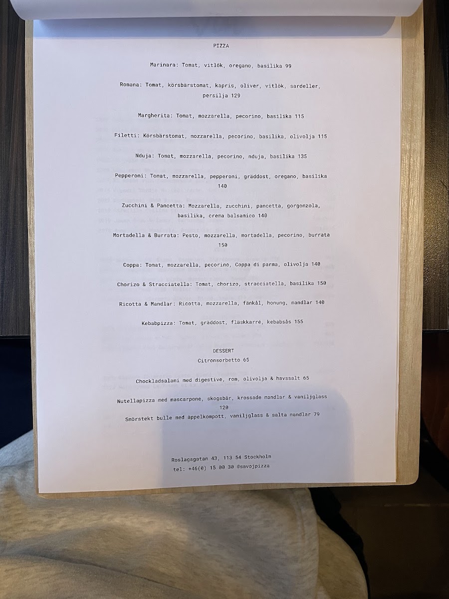 Menu Savoj Pizza Vasastan-7