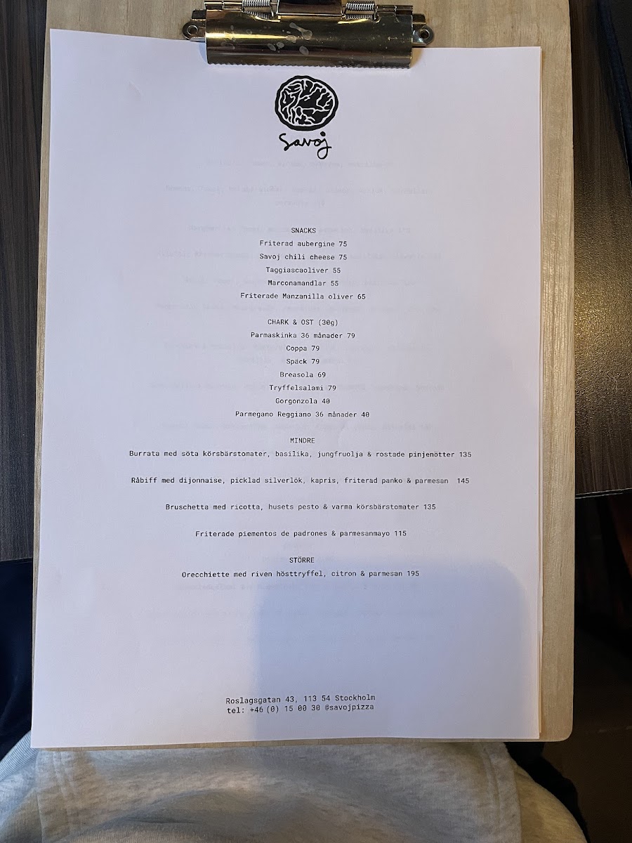 Menu Savoj Pizza Vasastan-8