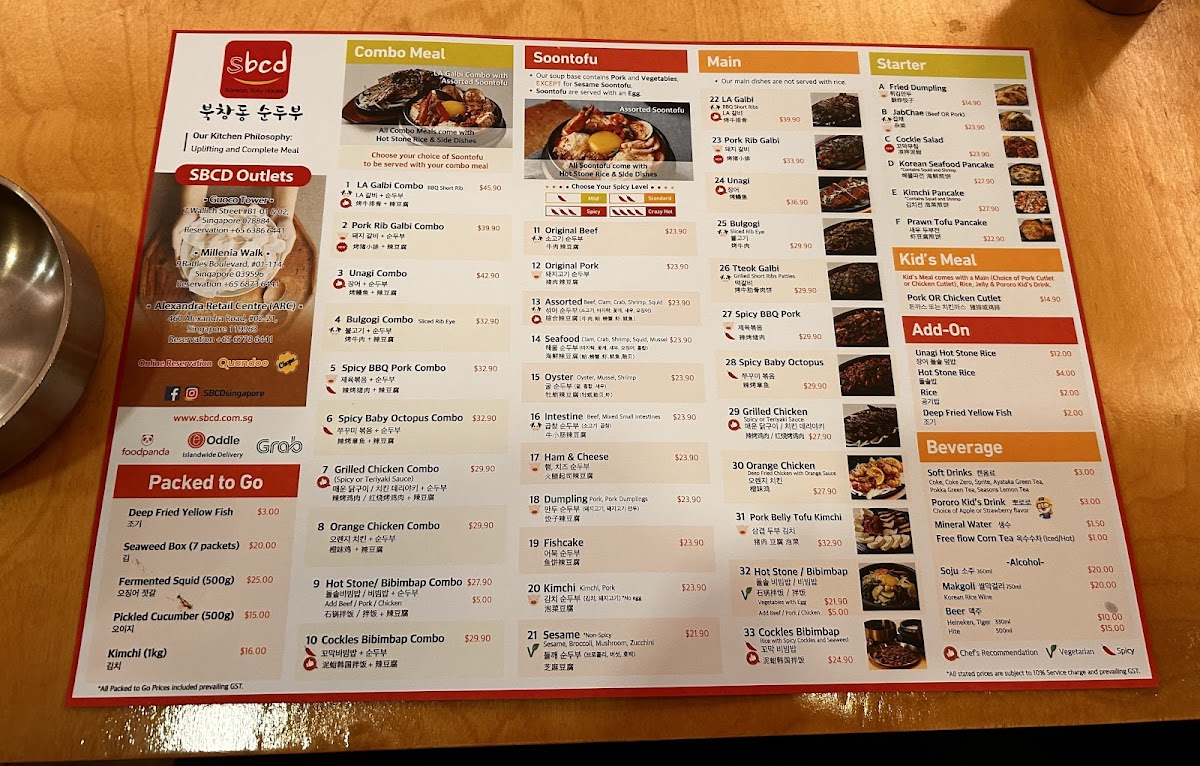 Menu Sbcd Korean Tofu House (Millenia Walk)-7