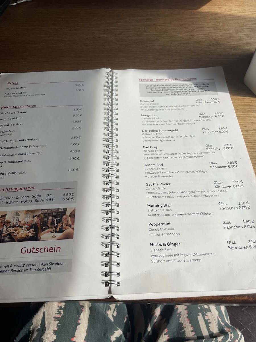 Menu Schiller - Das Theatercafé-1