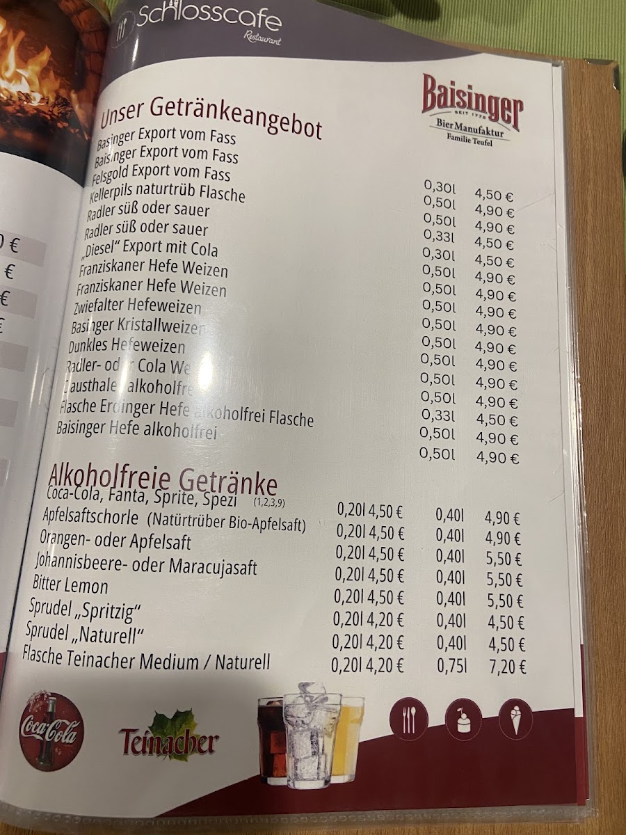 Menu Schlosscafe Restaurant Cafe Biergarten Festräume-2