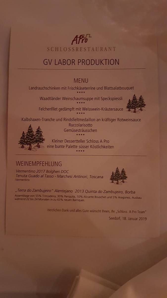 Menu Schlossrestaurant A - Pro-1