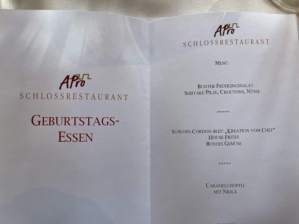 Menu Schlossrestaurant A - Pro-2