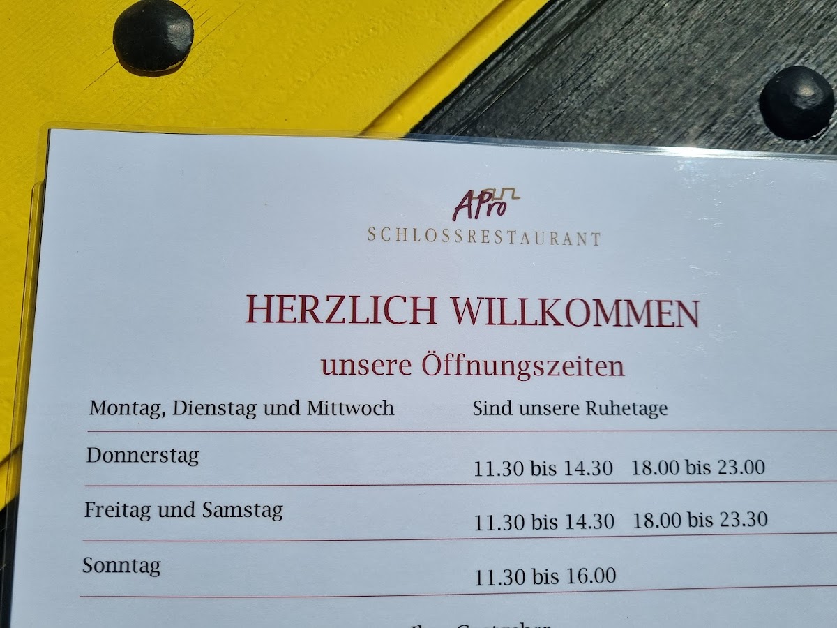 Menu Schlossrestaurant A - Pro-3