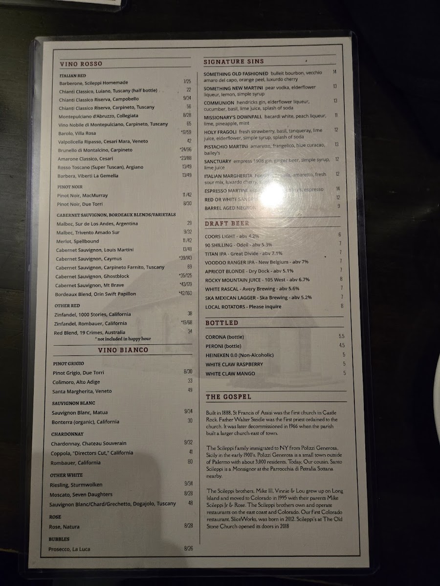 Menu Scileppi's At The Old Stone Church-3
