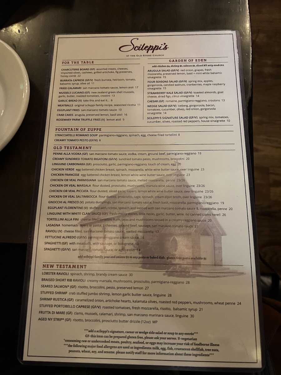 Menu Scileppi's At The Old Stone Church-4