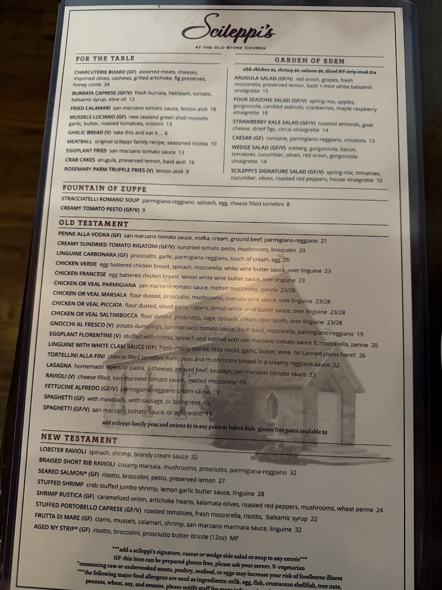 Menu Scileppi's At The Old Stone Church-8