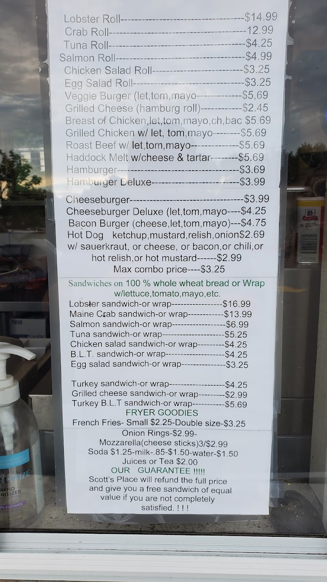 Menu Scott's Place-3