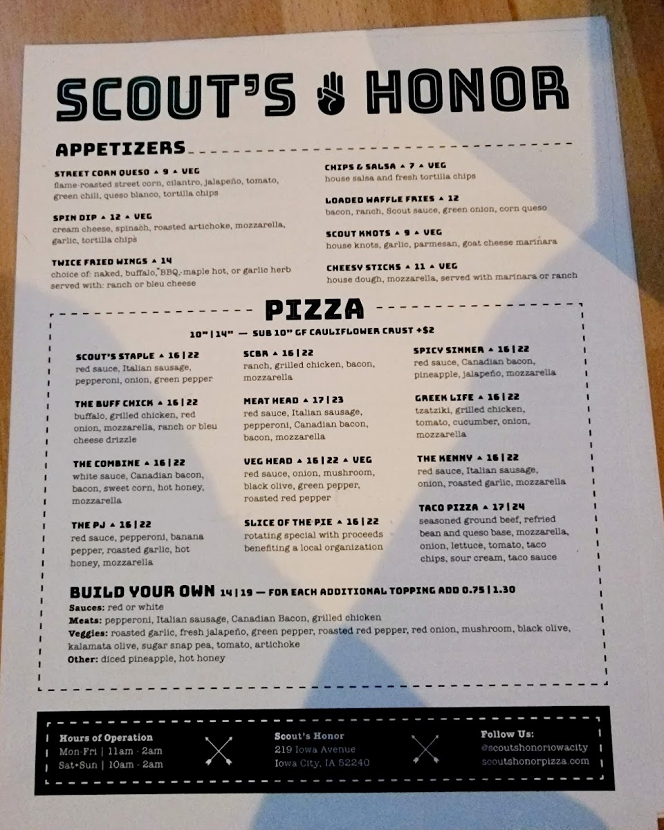 Menu Scout's Honor-2