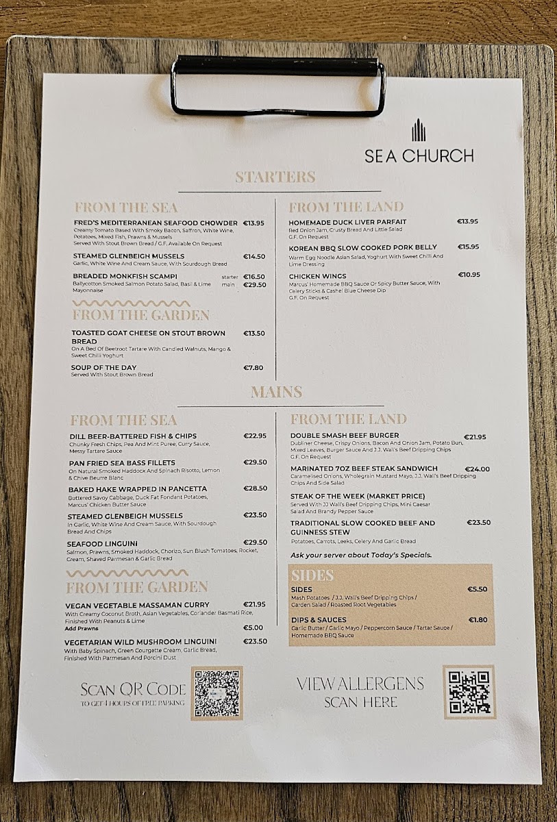 Menu Sea Church-1