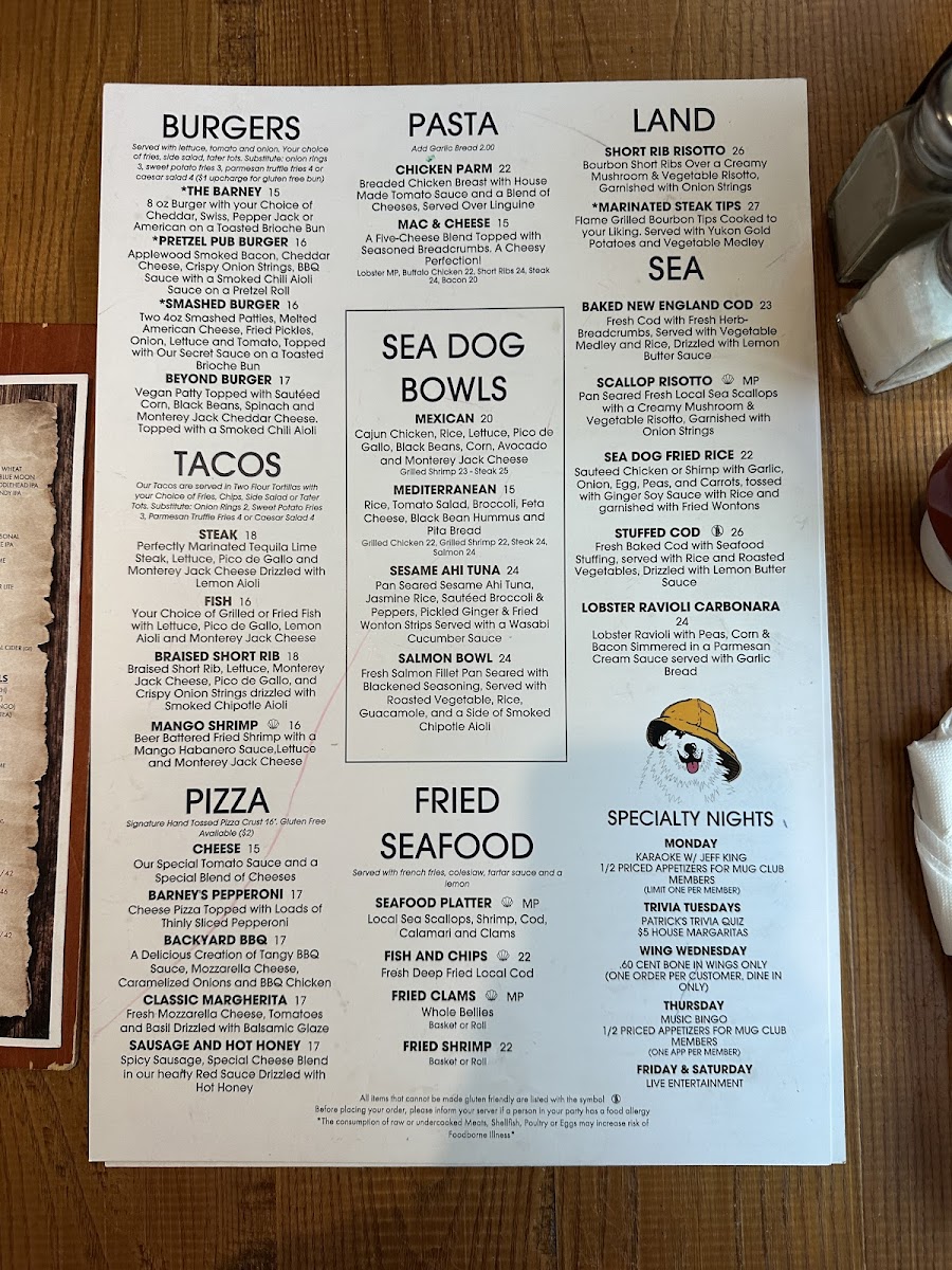 Menu Sea Dog Brew Pub-4