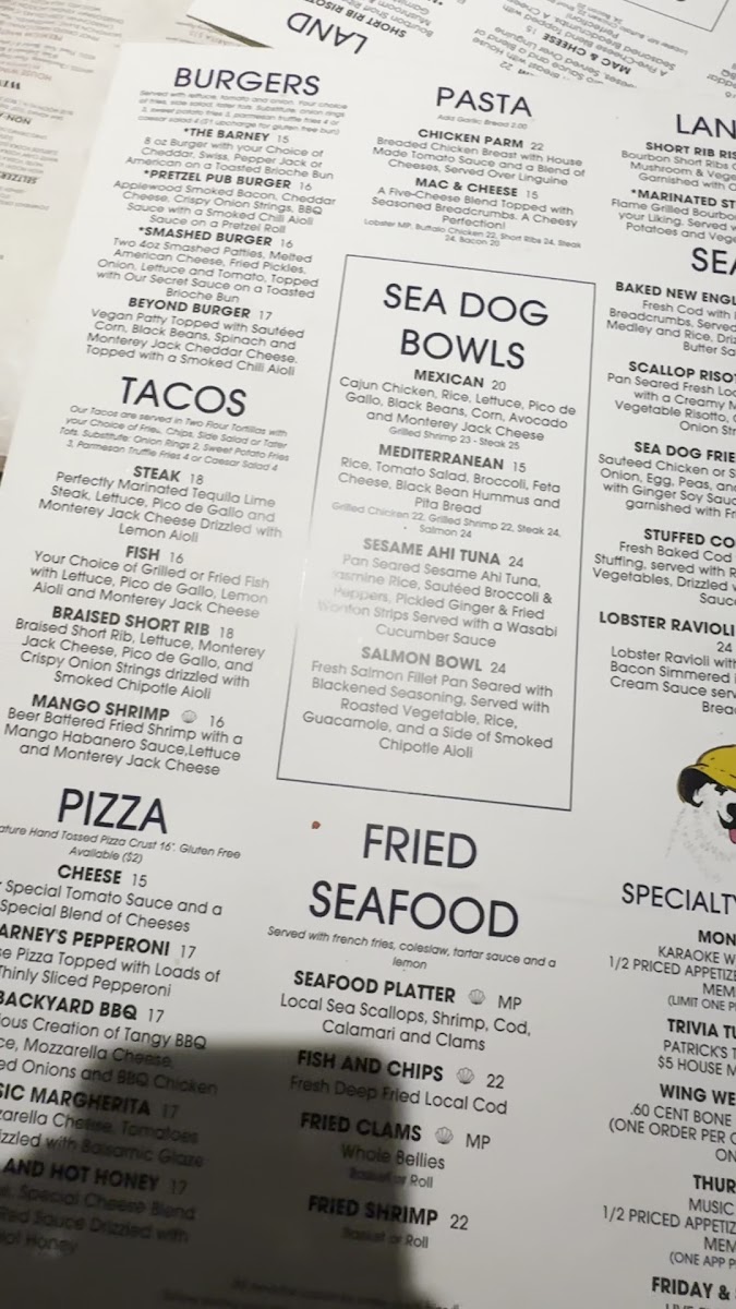 Menu Sea Dog Brew Pub-5