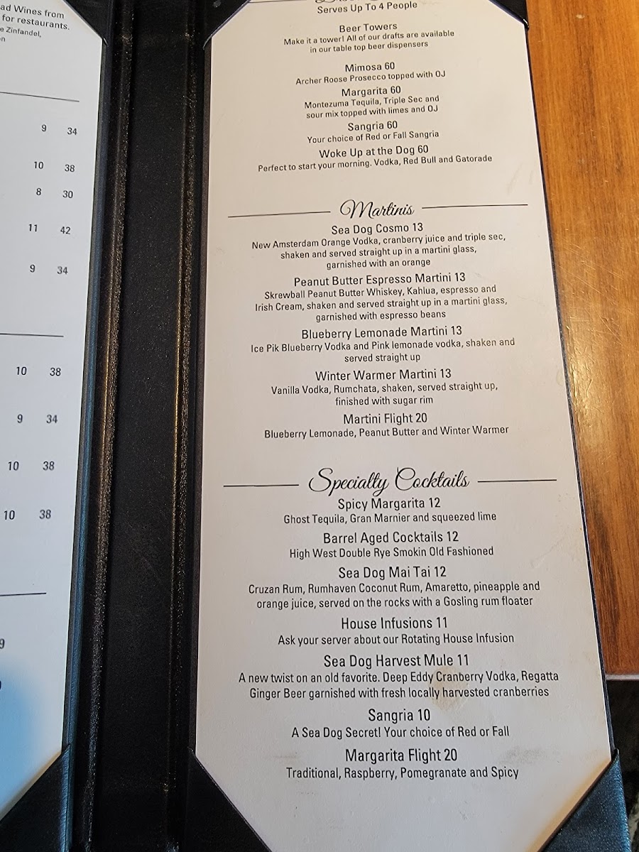 Menu Sea Dog Brew Pub-8