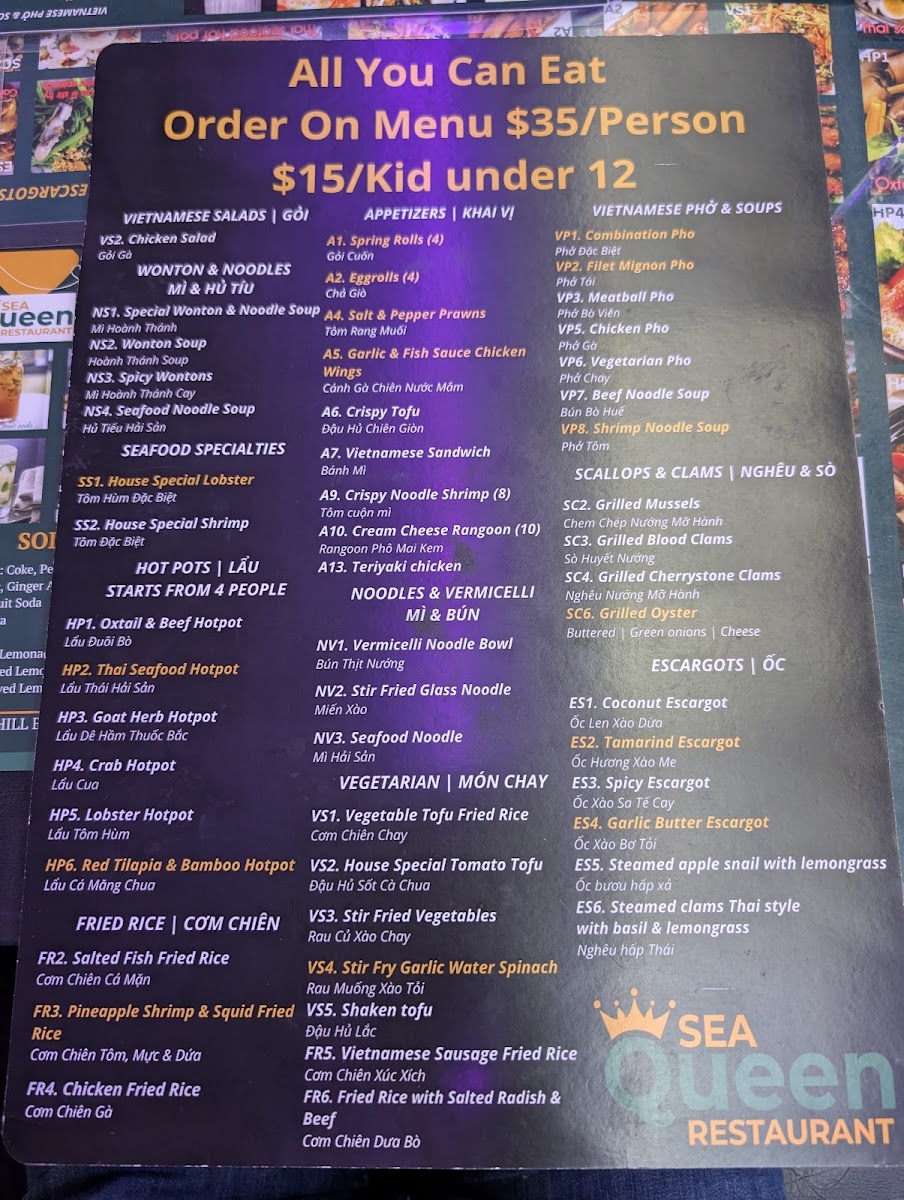 Menu Sea Queen Restaurant & Banquet Hall-6
