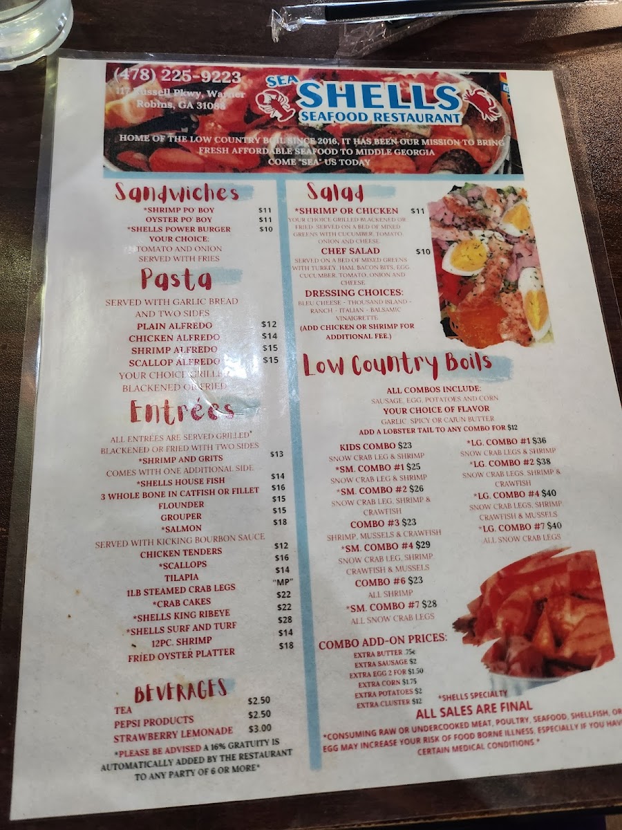 Menu Sea Shells Seafood Restaurant-1