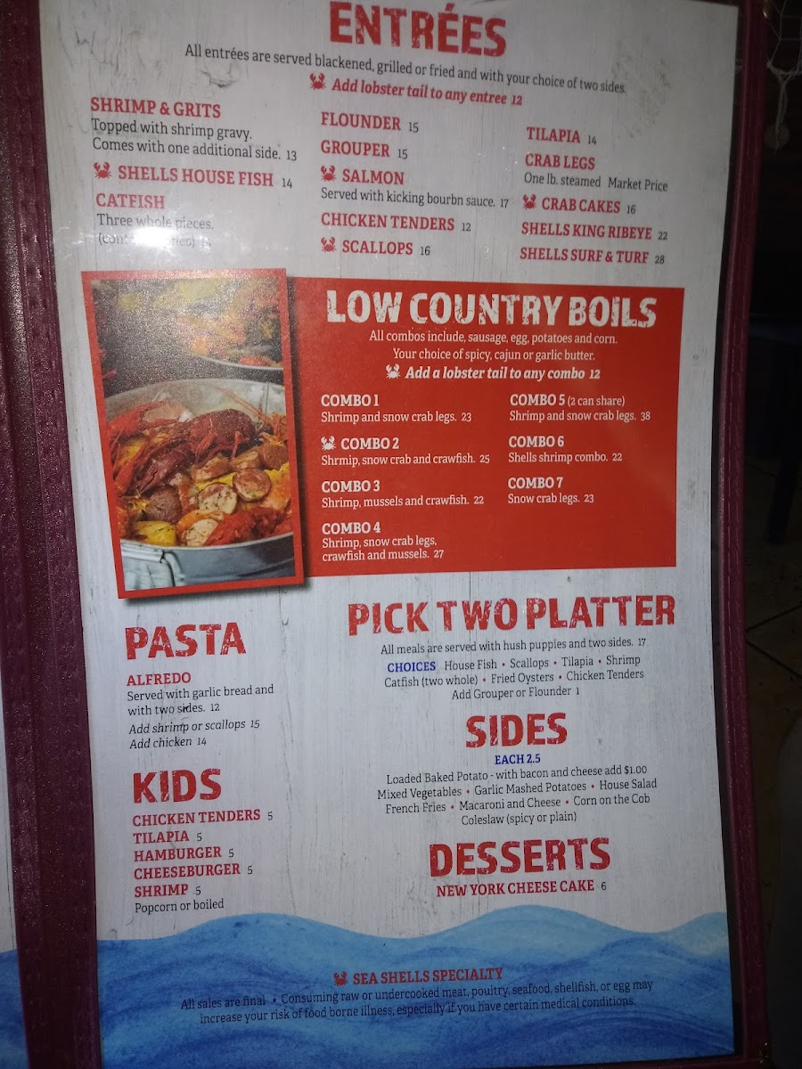 Menu Sea Shells Seafood Restaurant-10