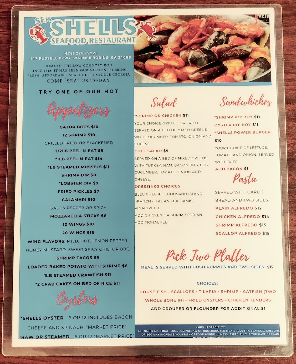 Menu Sea Shells Seafood Restaurant-2