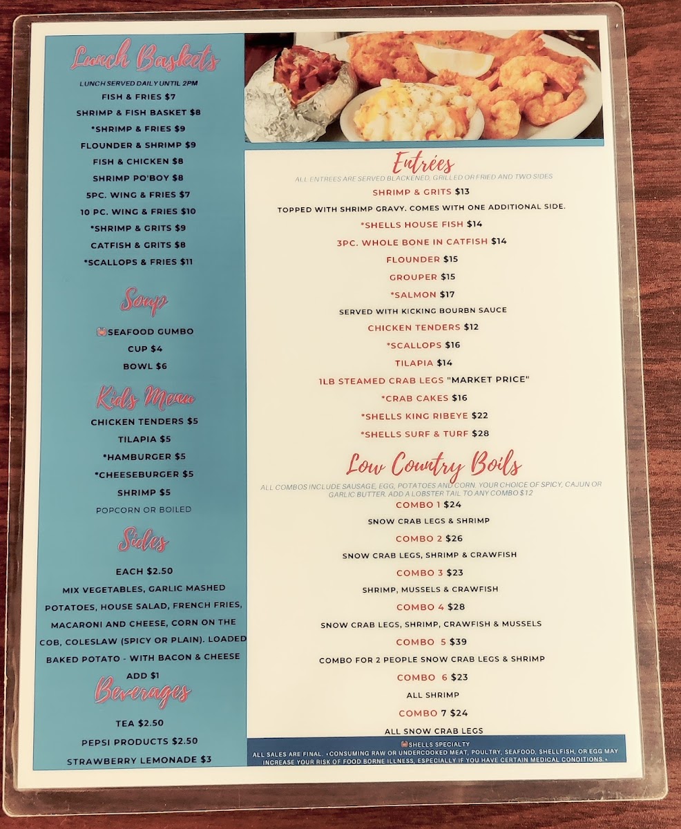 Menu Sea Shells Seafood Restaurant-5
