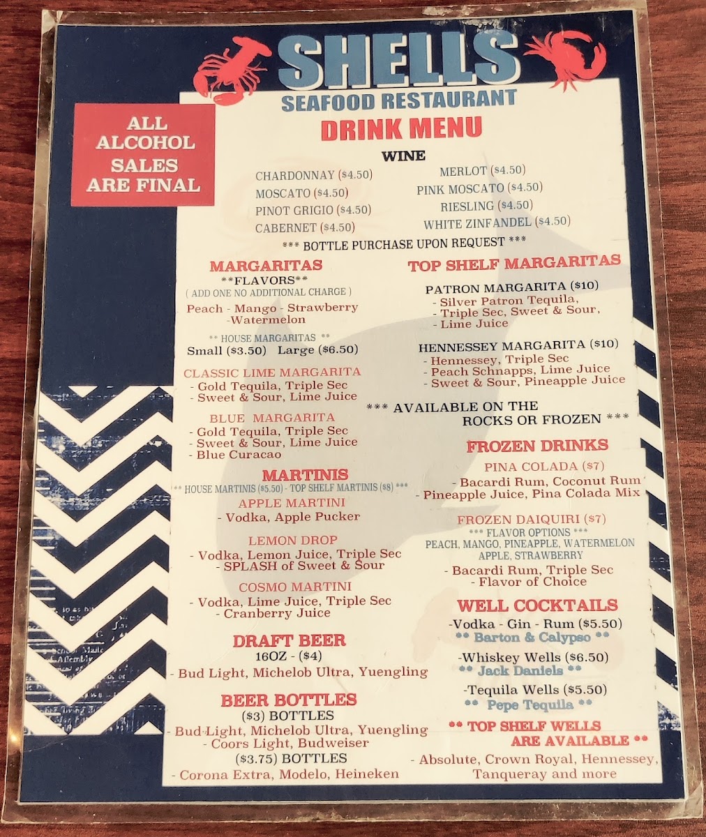 Menu Sea Shells Seafood Restaurant-6