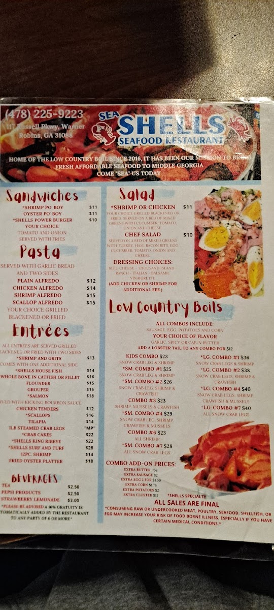 Menu Sea Shells Seafood Restaurant-8