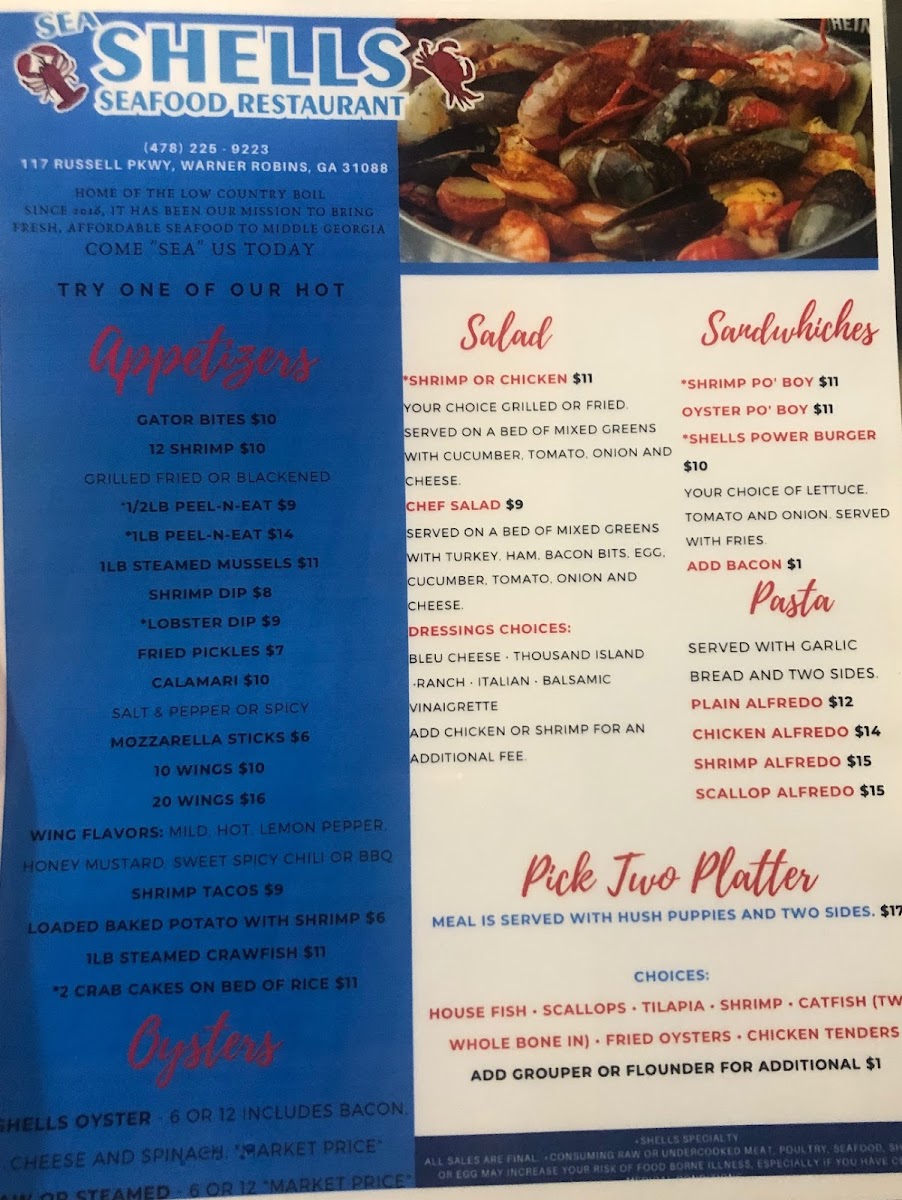 Menu Sea Shells Seafood Restaurant-9