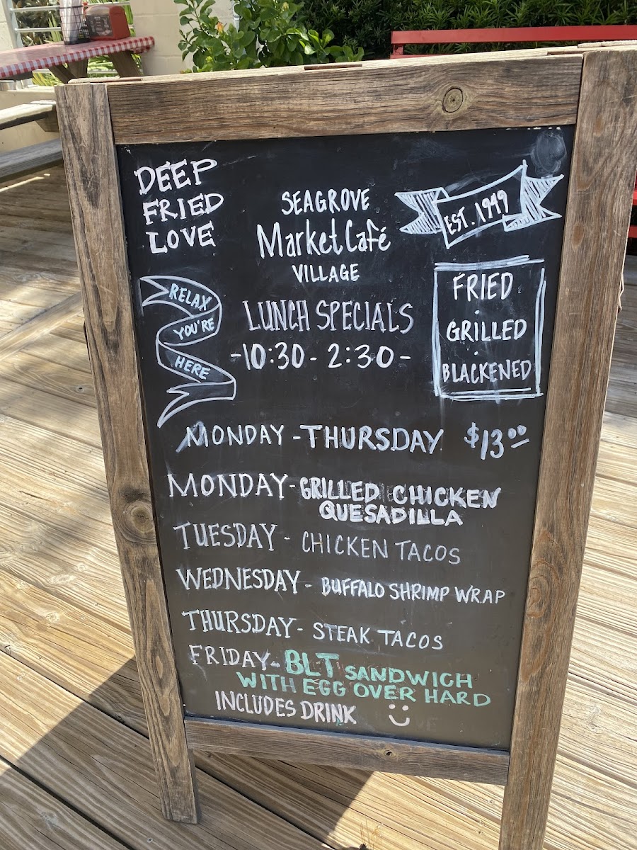 Menu Seagrove Village Market-1