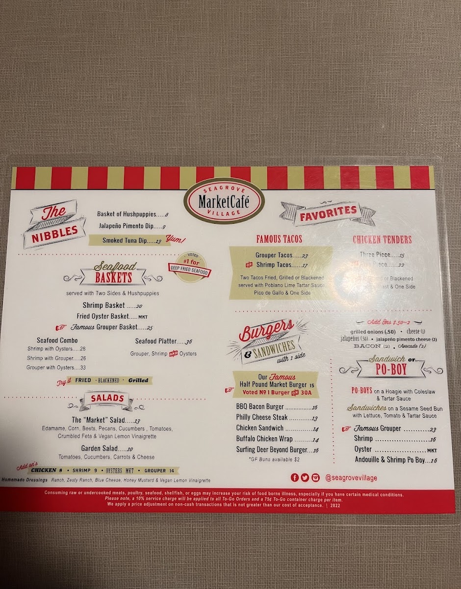 Menu Seagrove Village Market-2
