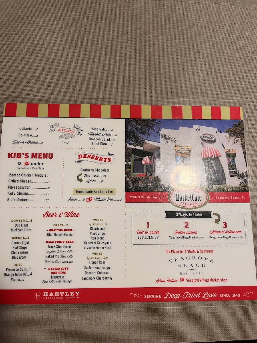 Menu Seagrove Village Market-3