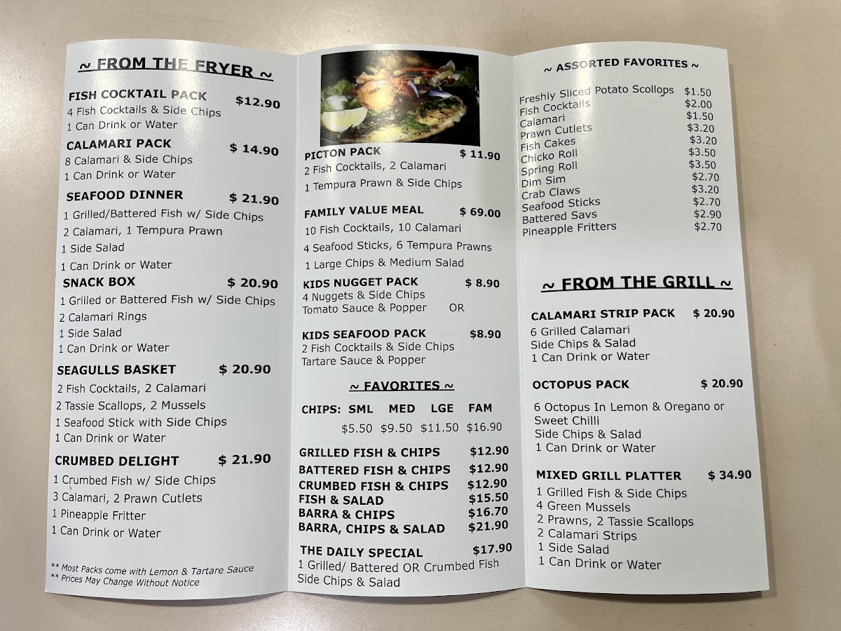 Menu Seagulls On Argyle-2