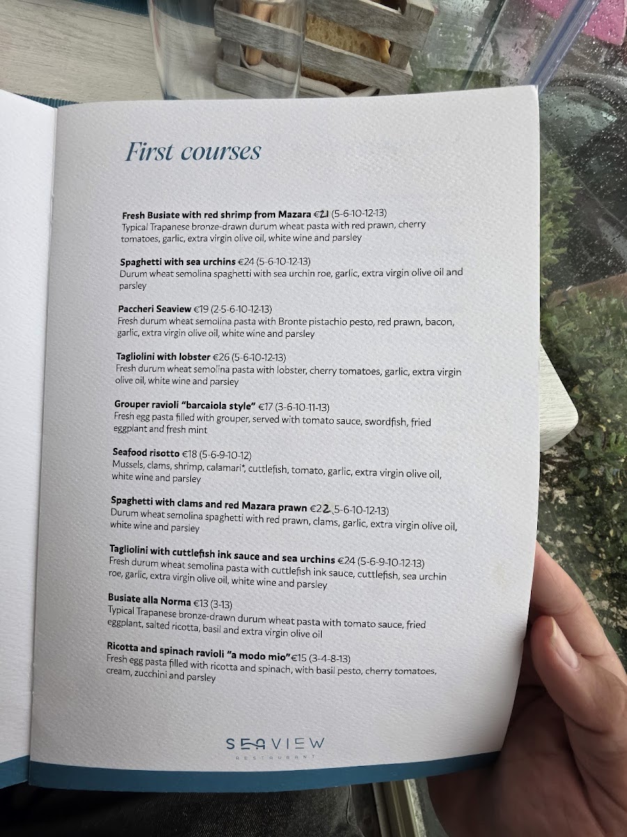 Menu Seaview Restaurant-1