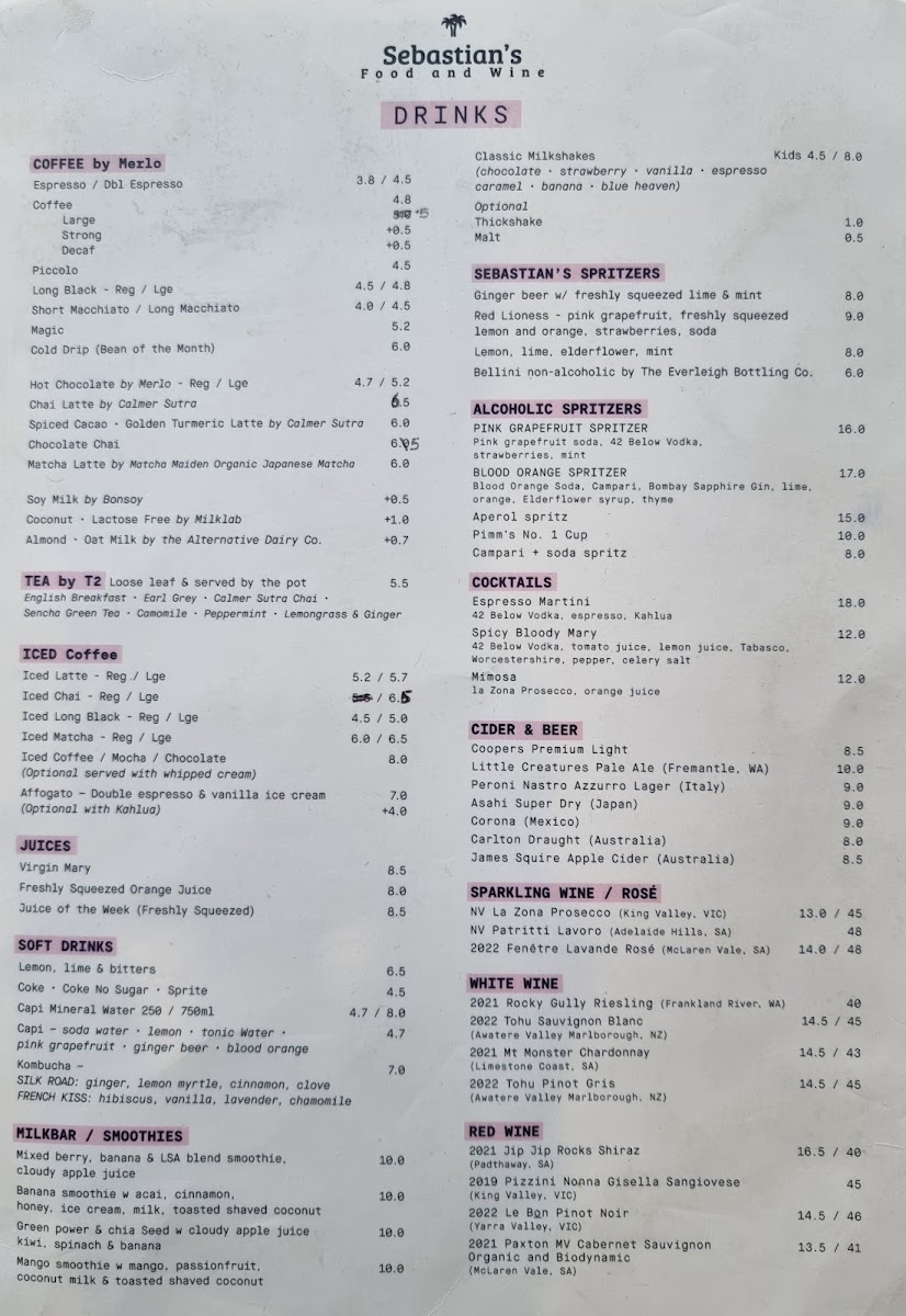 Menu Sebastian's Food & Wine-2