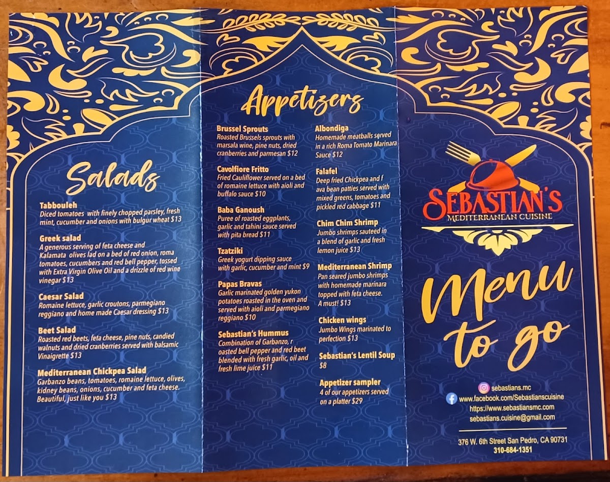 Menu Sebastian's Mediterranean Cuisine-2
