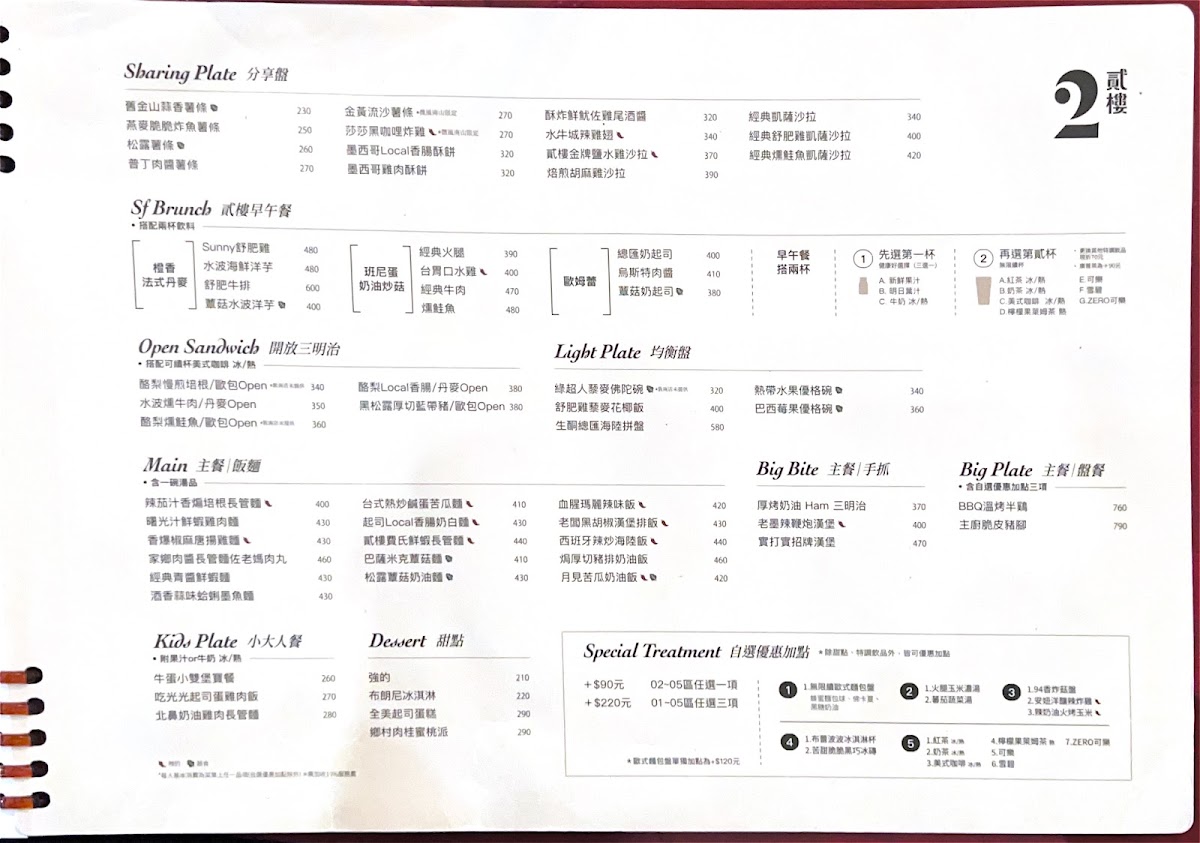 Menu Second Floor Cafe Dunnan Restaurant-3