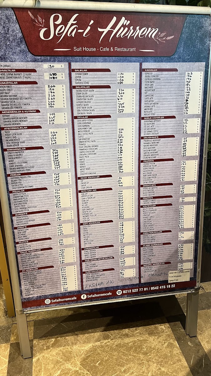 Menu Sefa-I Hürrem Cafe & Restaurant-1
