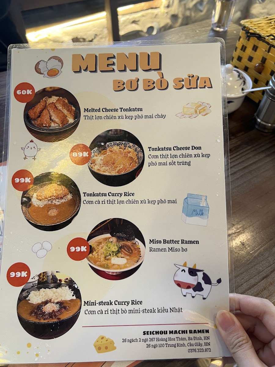 Menu Seichou Machi Ramen Trung Kính-10