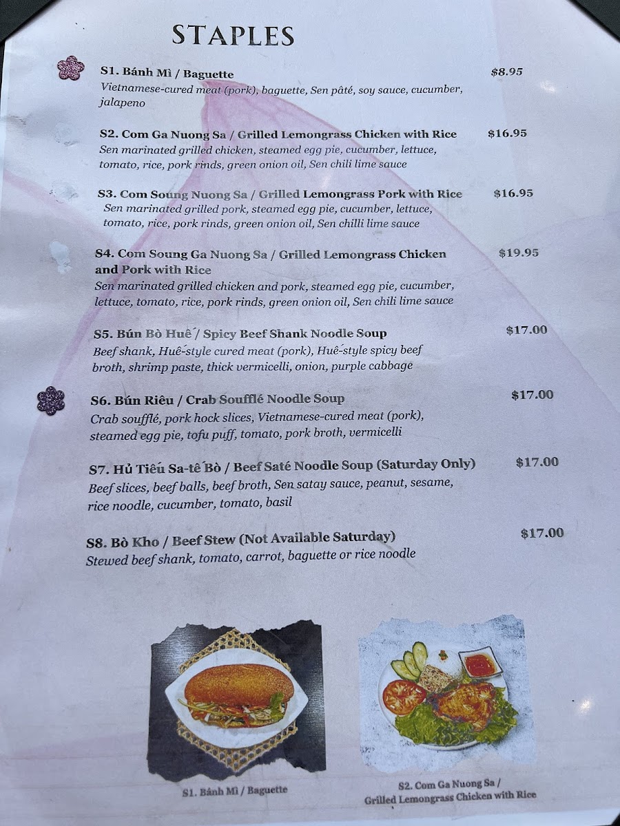 Menu Sen Pho & Cafe (Kerrisdale)-1