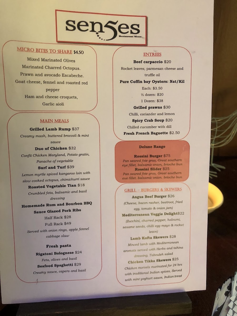 Menu Sen5Es Restaurant And Wine Bar-8
