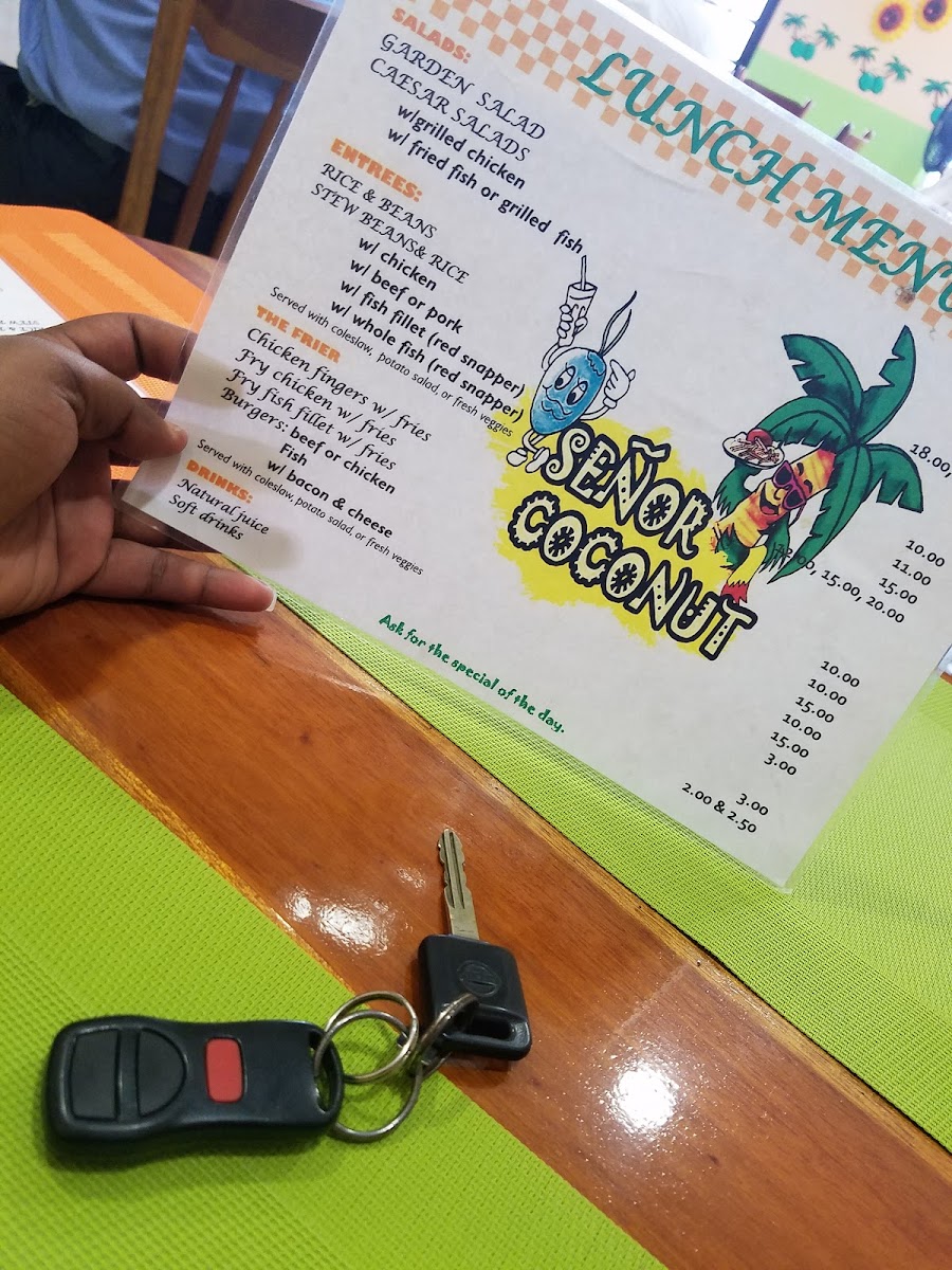Menu Señor Coconut-1