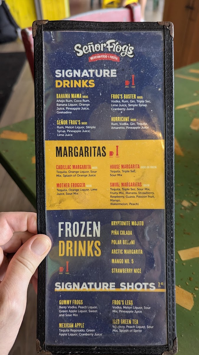 Menu Señor Frog's | Fort Lauderdale-2