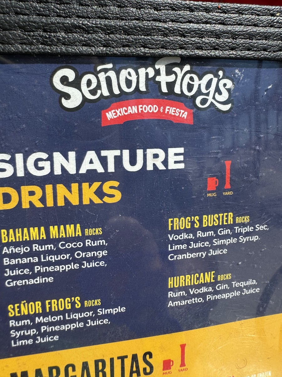 Menu Señor Frog's | Fort Lauderdale-6