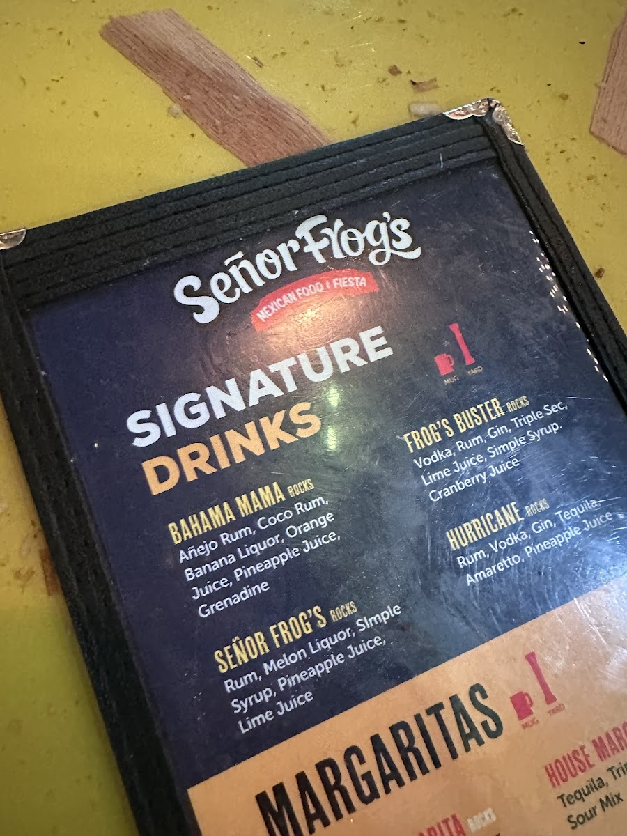 Menu Señor Frog's | Fort Lauderdale-7