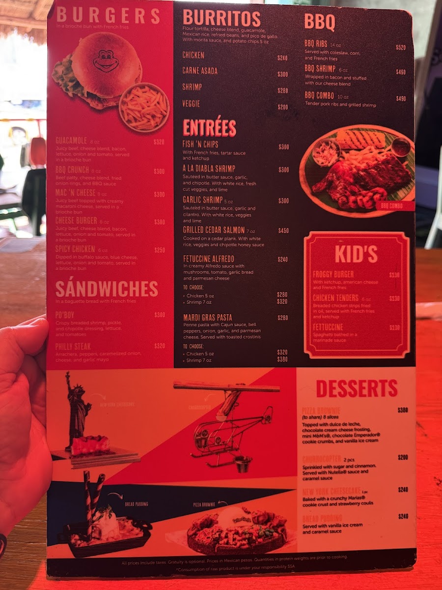 Menu Señor Frog's Punta Langosta | Mexican Restaurant & Fiesta-1
