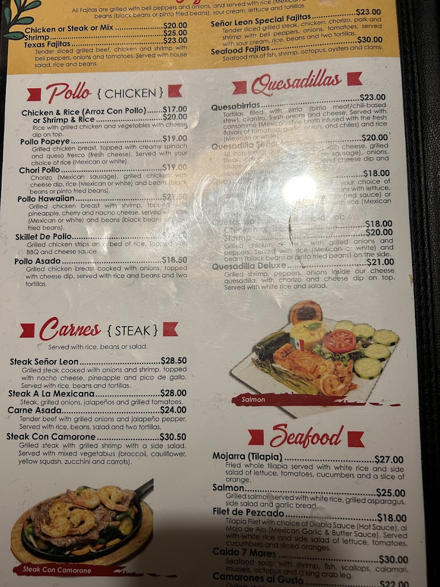 Menu Señor Leon Mexican Cantina & Grill-7