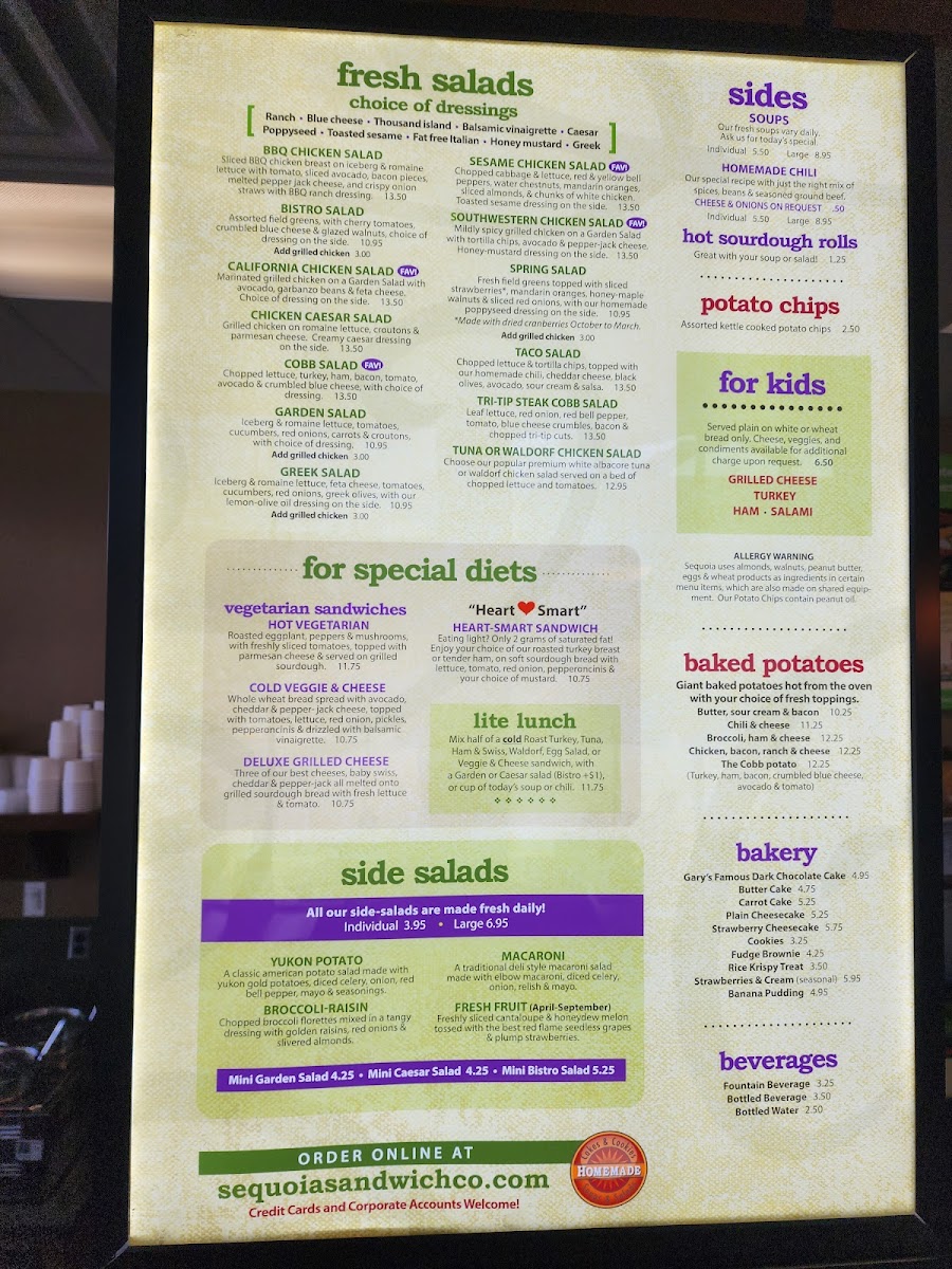 Menu Sequoia Sandwich Company-1